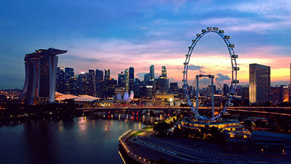 Singapore waterfront at dusk